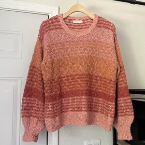 SPELL AND THE GYPSY COLLECTIVE pink textured cotton puff long sleeve sweater